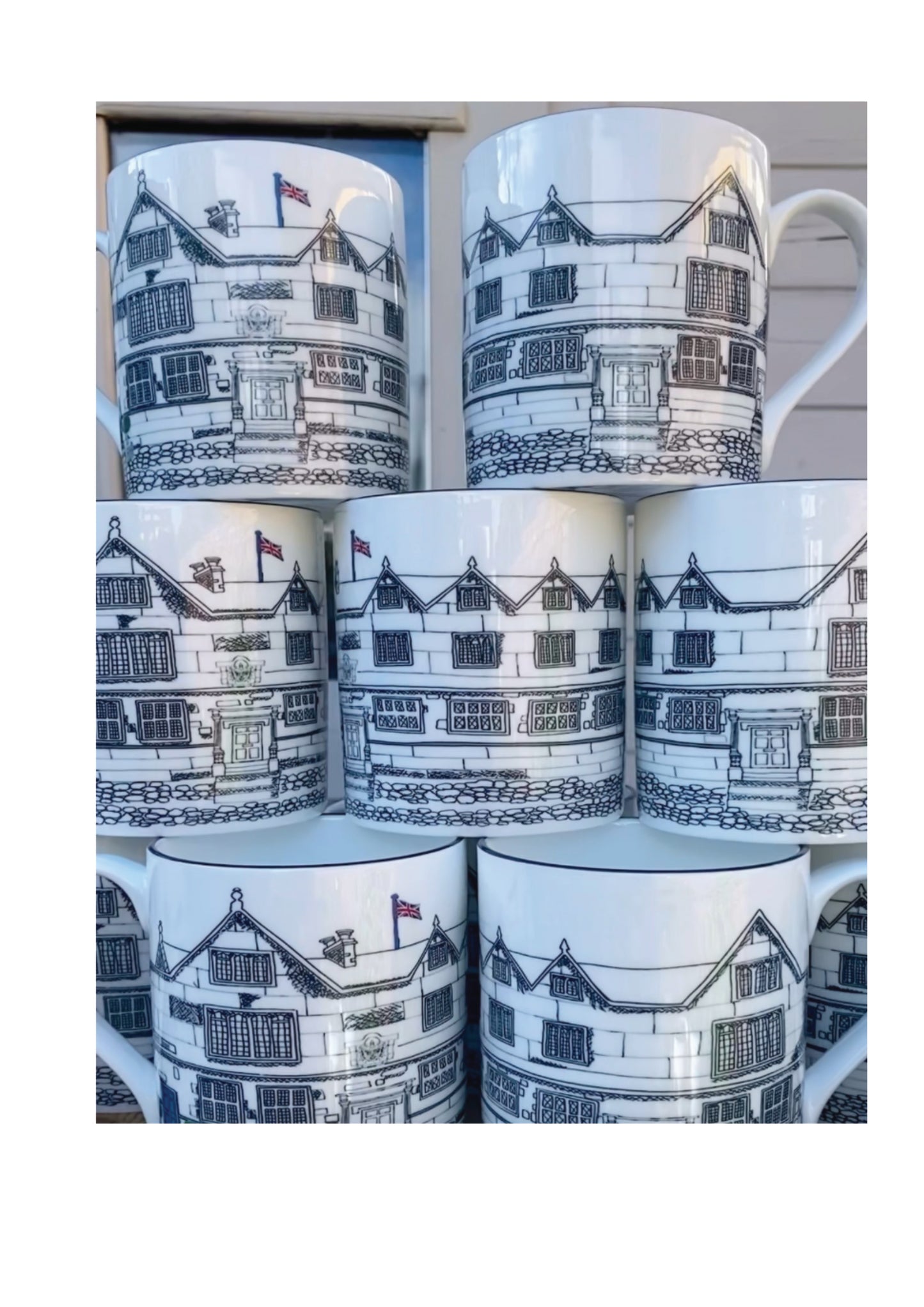 Bespoke Hand-Illustrated Fine Bone China Mug Set (Set of 10)