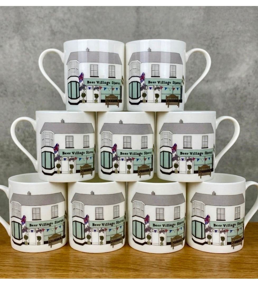 Bespoke Hand-Illustrated Fine Bone China Mug Set (Set of 10)