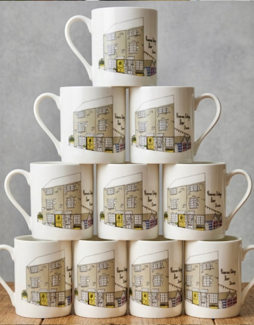 Bespoke Hand-Illustrated Fine Bone China Mug Set (Set of 10)